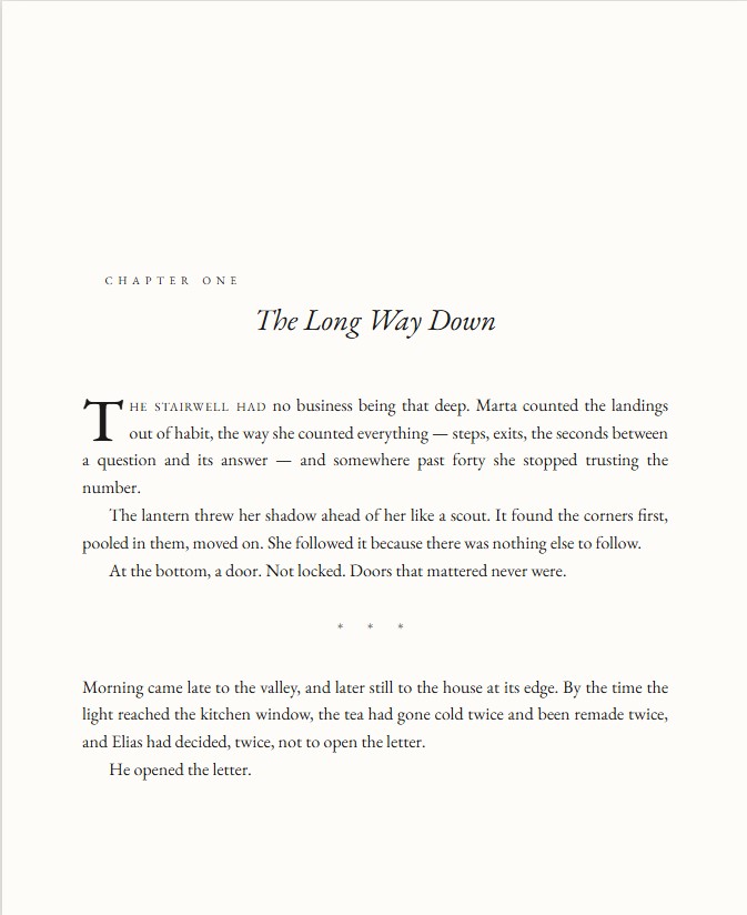 The Long Way Down literary chapter template